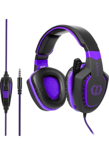 AH28 3.5mm Stereo Ses Kablolu Gaming Headset Siyah Mor (Yurt Dışından)