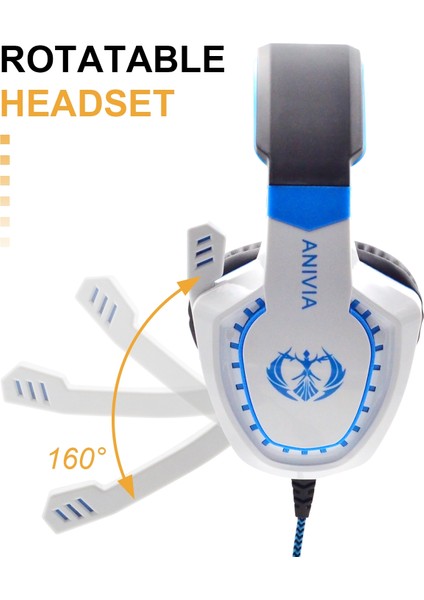 AH28 3.5mm Stereo Ses Kablolu Gaming Headset Mavi (Yurt Dışından)