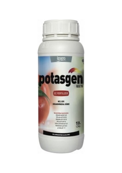 Izagro - Potasgen Meyve Geliştirici Potasyum Yoğunluklu Gübre 1 Litre