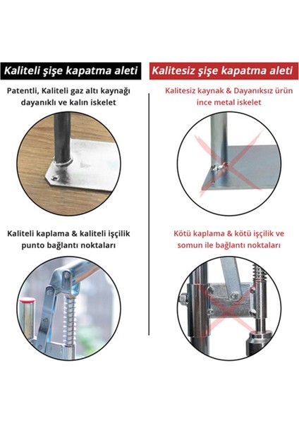 Şişe Kapatma Aleti Soda Gazoz Şişe Kapak Kapatma Makinesi 250 Adet Kapak MP159