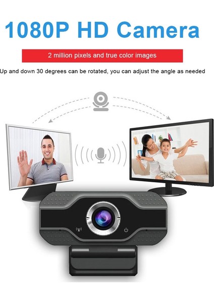 Hd 1080P Dahili Mikrofon Akıllı Web Kamerası Siyah (Yurt Dışından)