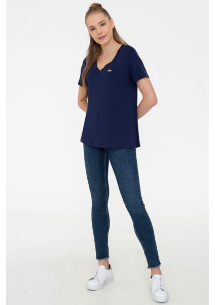 Kadın Lacivert T-Shirt 50236611-VR033 fırsatları