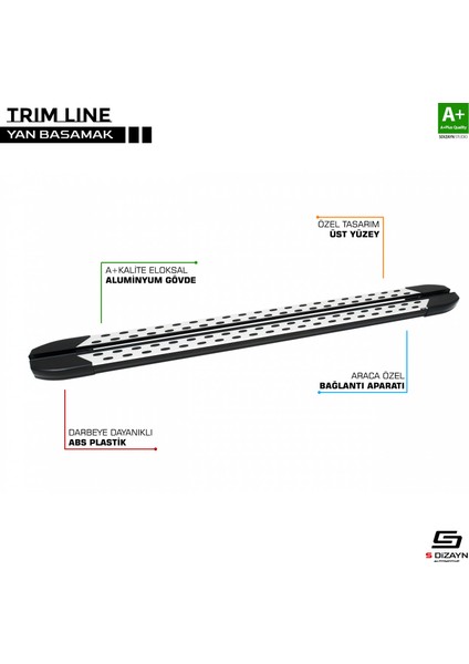 Ford Connect Trimline Gri Yan Basamak 188 cm 2002-2014 A+ Kalite fiyatları