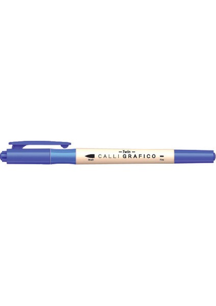 Calligrafico Brush Twin Kalem Blue