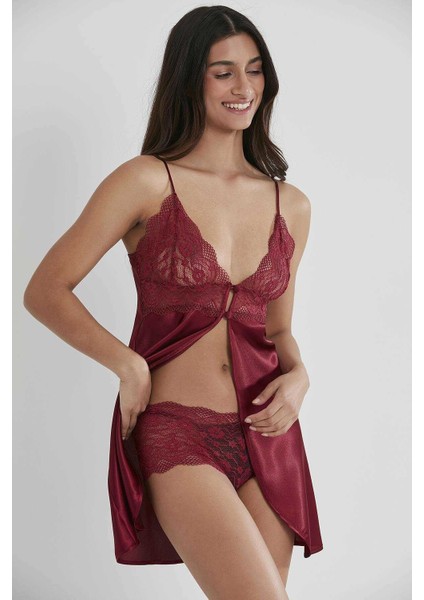 632 Bordo Saten Gecelik fiyatları