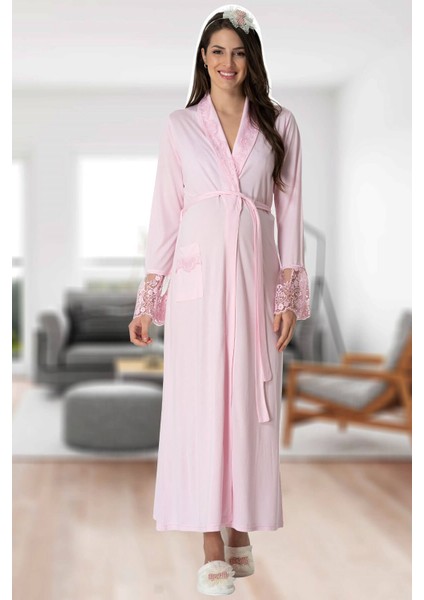 Mecit Pijama Mecit 5413 Pembe Kadın Sabahlık