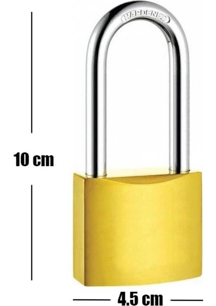 Sarı Döküm 3 Anahtarlı Asma Kilit 50 mm Uzun
