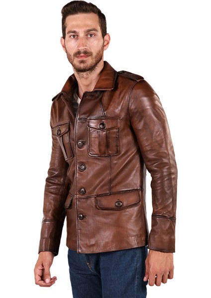 Düğmeli Deri Ceket modelleri