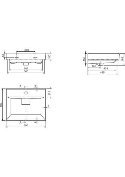 Seramik Cerastyle Sharp 60CM Etajerli Lavabo indirimleri