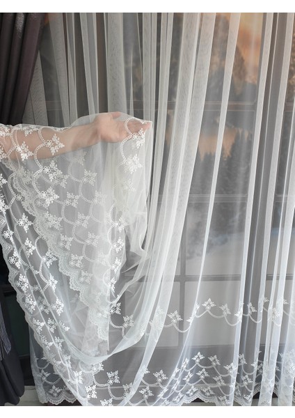 Lüks Grek Etek Tül Perde Desen 7 - Sık Pile 1e3 .en 260 , Boy 265 fiyatları