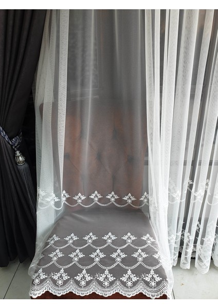 Lüks Grek Etek Tül Perde Desen 7 - Sık Pile 1e3 .en 500 , Boy 270 indirimleri
