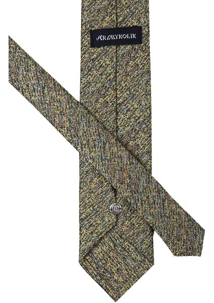 Sarı Küçük Desen Mendilli Klasik Kravat KK10037