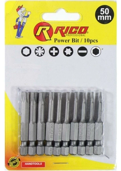 Bits Torx Tork Uç Takımı T 6 /t 40 Kadar 10 Parça 50MM