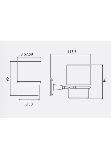 Banyo Lale Diş Fırçalığı Cam / Krom 140101003 E.c.a fiyatları