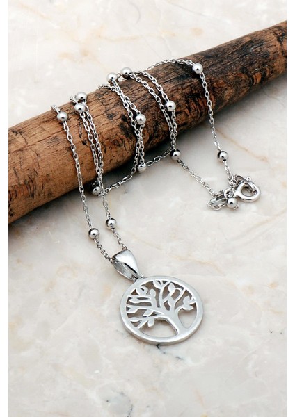 Kar Tanesi Dorissa Rodyumlu Gümüş Kolye