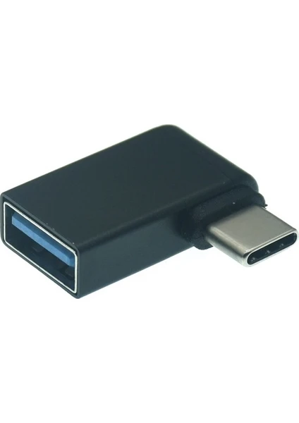 4658 Type C 3.1 To USB 3.0 Şarj 90 Dirsek Köşe Çevirici Dönüştürücü Adaptör