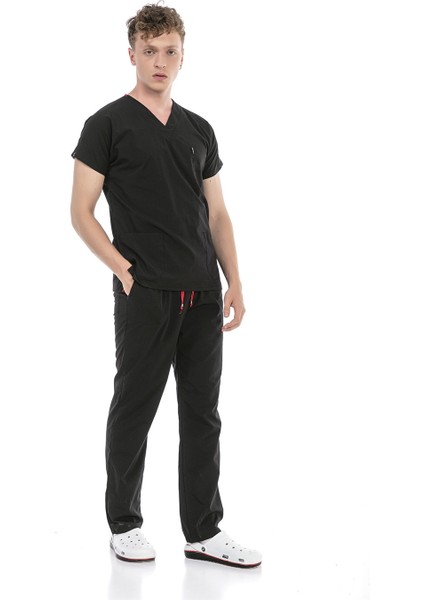 Ultralycra Basic - Doktor Hemşire Forma Takımı Unisex Siyah modelleri