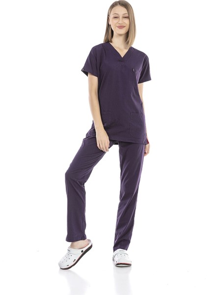 Ultralycra Basic - Doktor Hemşire Forma Takımı Unisex Koyu Mor fiyatları