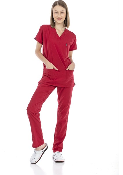 Ultralycra Basic - Doktor Hemşire Forma Takımı Unisex Kırmızı fiyatları
