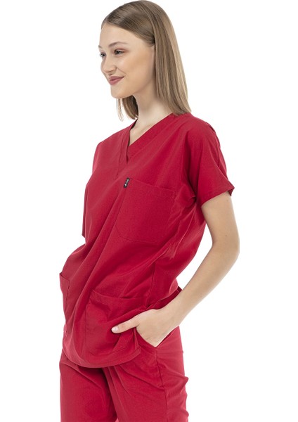 Ultralycra Basic - Doktor Hemşire Forma Takımı Unisex Kırmızı fırsatları