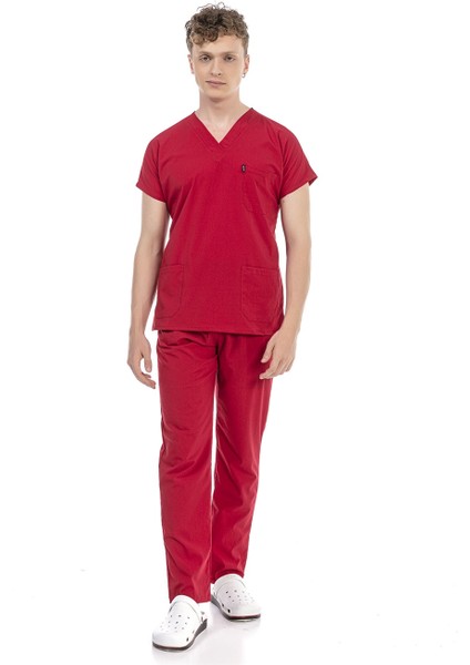 Ultralycra Basic - Doktor Hemşire Forma Takımı Unisex Kırmızı modelleri