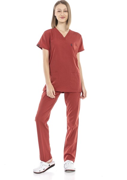 Ultralycra Basic - Doktor Hemşire Forma Takımı Unisex Kiremit
