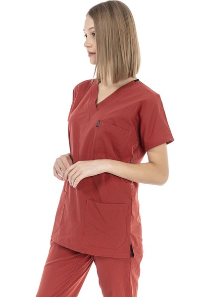 Ultralycra Basic - Doktor Hemşire Forma Takımı Unisex Kiremit