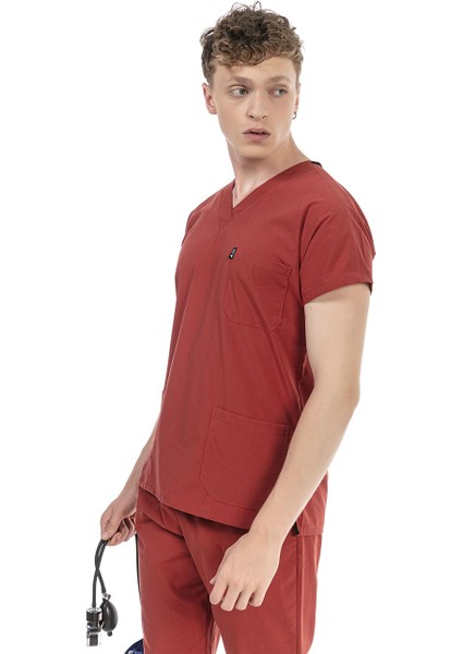 Ultralycra Basic - Doktor Hemşire Forma Takımı Unisex Kiremit