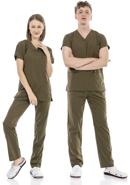 Ultralycra Basic - Doktor Hemşire Forma Takımı Unisex Haki