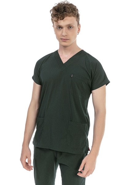 Ultralycra Basic - Doktor Hemşire Forma Takımı Unisex Koyu Yeşil