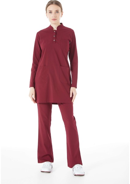 Ultralycra Modest - Doktor Hemşire Forma Takımı, Bordo