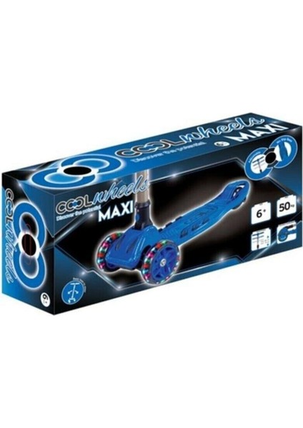 Furkan Toys Cool Wheels Scooter Işıklı Slikon Teker Maxi Mavi Renk 6 Yaş ve Üzeri Katlanabilir 50 kg