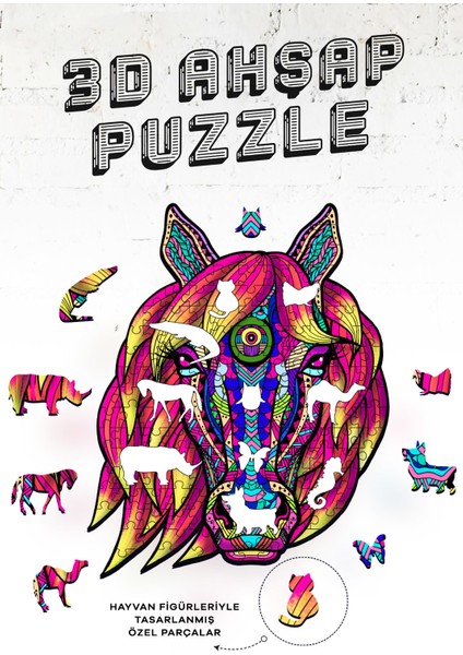 Unicorn Ahşap Mandala Puzzle 165 Parça