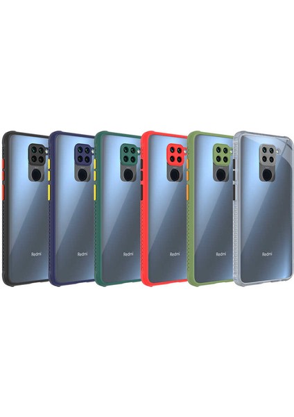 Xiaomi Redmi Note 9 Kılıf Kamera ve Köşe Korumalı Aircolor Kapak - Siyah