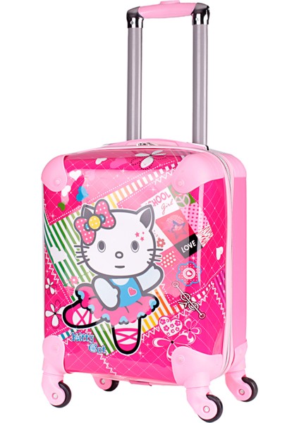 02025 Pembe Hello Kitty School Girl Kız Çocuk Valizi