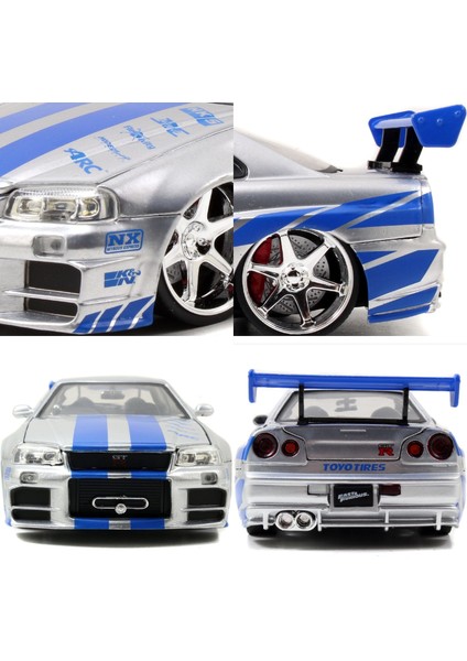 1:24 Hızlı ve Öfkeli Arabalar Brian's 2002 Nissan Skyline Gt-R BNR34