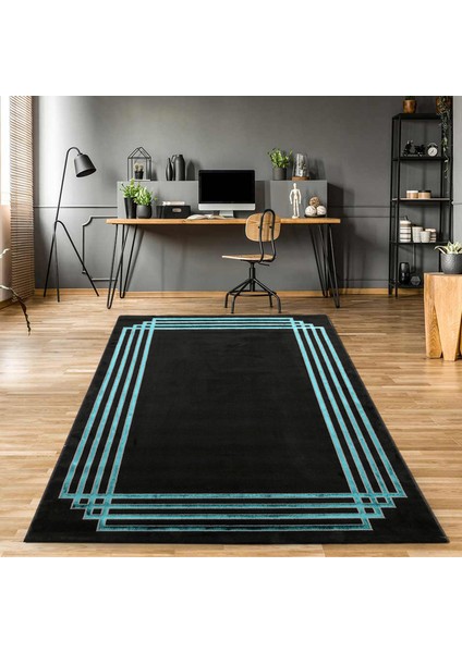 Halı Elit G6732 Antrasit - Yeşil 120 x 170 cm. Modern Dokuma Halı