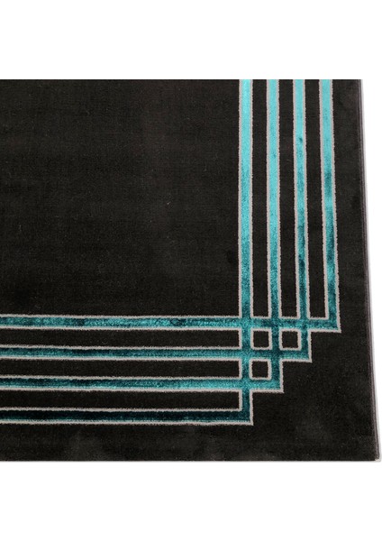 Halı Elit G6732 Antrasit - Yeşil 120 x 170 cm. Modern Dokuma Halı