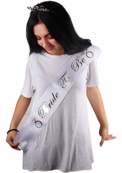 Beysus Bride To Be Set 5 Dövme Tac Kuşak ve Bride To Be El Yazısı Balon Rose Gold