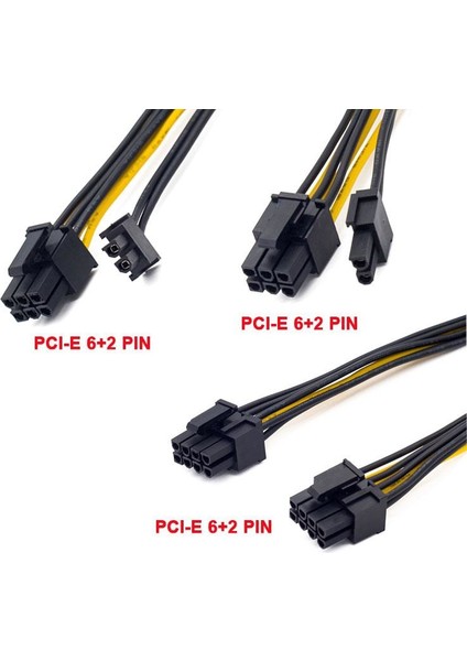 8 pin PCIE erkek to 6+2 PCI-E GPU Y dişi çoklayıcı power kablo
