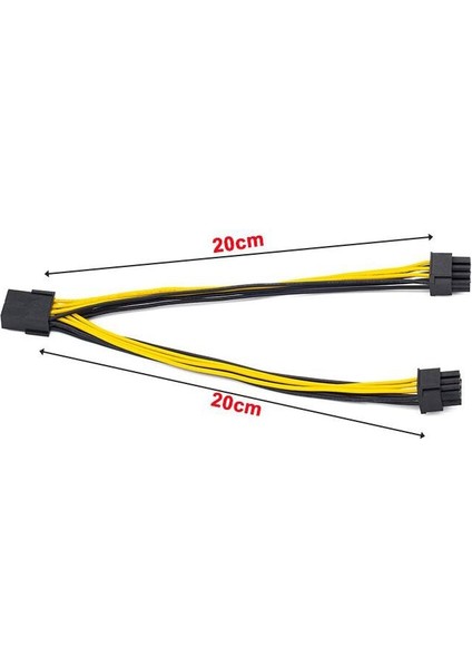 8 pin PCIE erkek to 6+2 PCI-E GPU Y dişi çoklayıcı power kablo