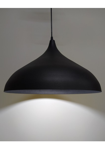modern,rustik,vintage mutfak,oda,cafe,oteller için siyah 1xe27 metal sarkıt avize çap:43cm