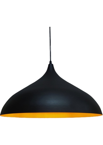 Retro Siyah Içi Gold Tekli Metal Sarkıt Çap: 43CM