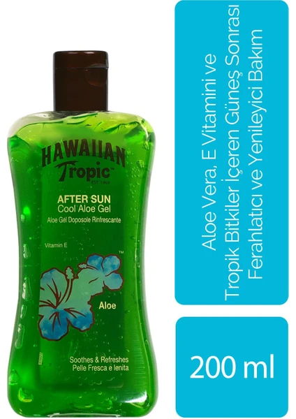 Hawaiian Tropic Aloe Vera, E Vitamini ve Tropik Bitkiler Içeren Güneş Sonrası Ferahlatıcı ve Yenileyici Jel