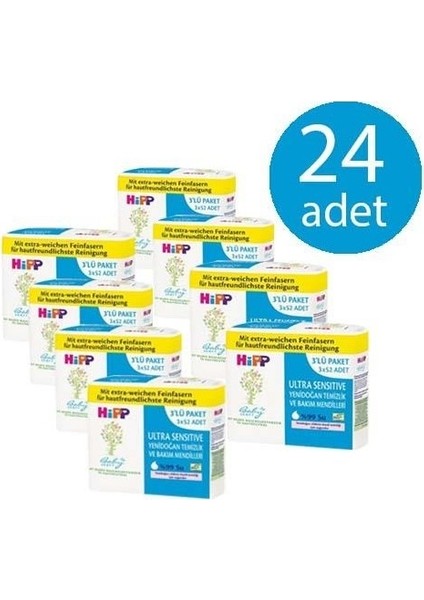 Ultra Sensitive Yenidoğan Islak Mendil 24X 52' Li