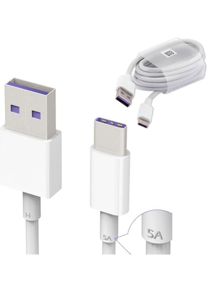 Powermaster PM-18299 Type-C 5 Amper Şarj ve Data Kablosu Beyaz