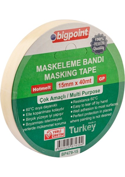 Maskeleme Bandı 15 mm  x  40 mt