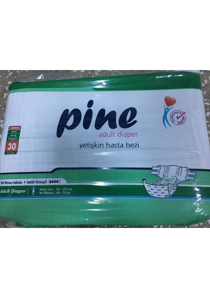Yetişkin Hasta Bezi Büyük Boy Pıne Belbantlı Islaklık Göstergeli 30 Lu Pk L