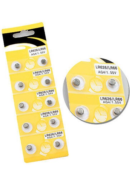 Saat Pili - Düğme Pil 10LU Paket LR626-LR66 AG4-1.55V