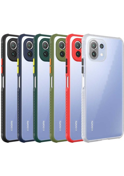 Xiaomi Mi 11 Lite Kılıf Kamera ve Köşe Korumalı Aircolor Kapak - Kırmızı fırsatları